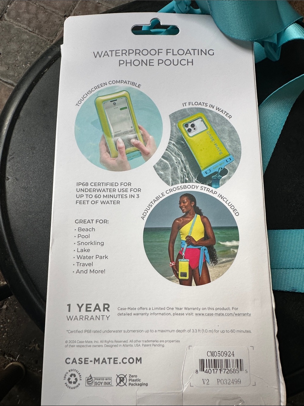 case-mate Waterproof Phone Pouch in Yellow with Blue Top